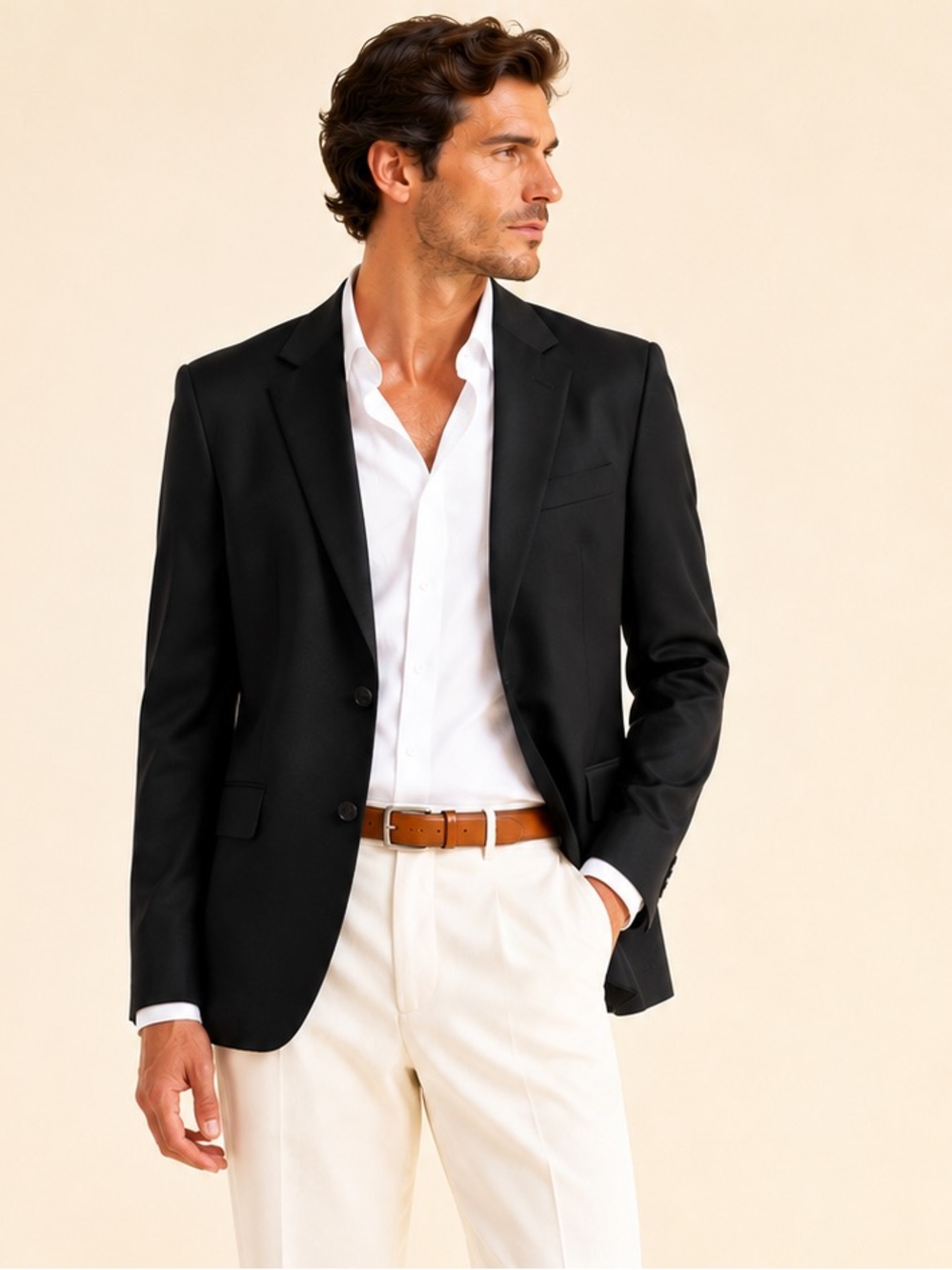 Hugo Boss James4 Virgin Wool Blazer Quiet Luxury Black Size 44R